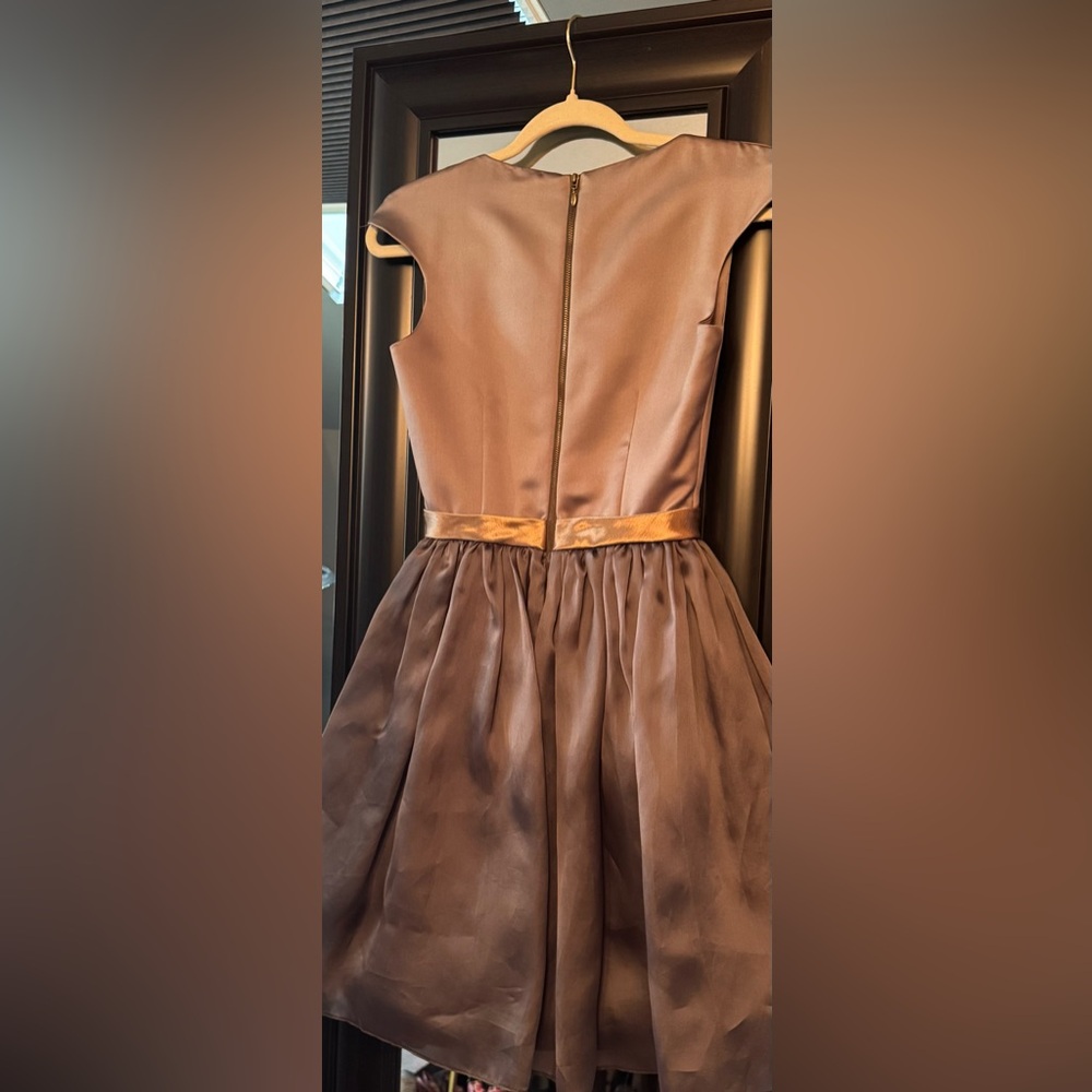 NY Designer Gray Silk Mini Dress - Picture 8 of 11